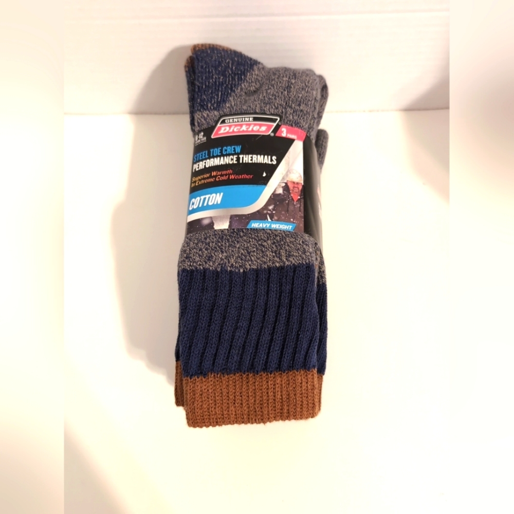 Dickies Men's‎ Cotton Steel Toe Performance Thermals Blue 6-12